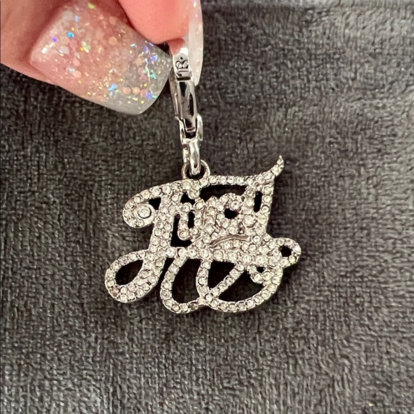 Juicy Couture Pave Script Bling Charm - Picture 1 of 5